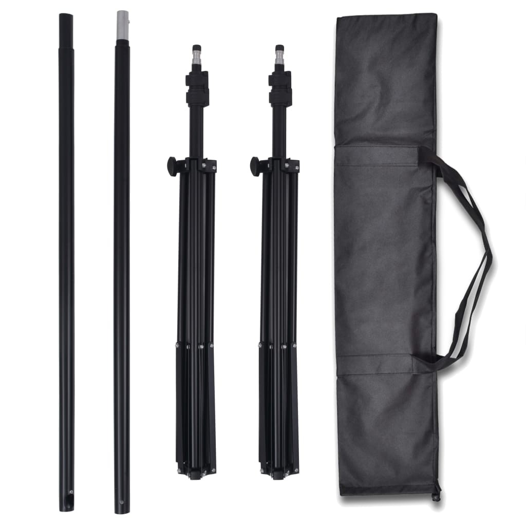 Photo Studio Kit with 3 Cotton Backdrops Adjustable Frame 3x6m